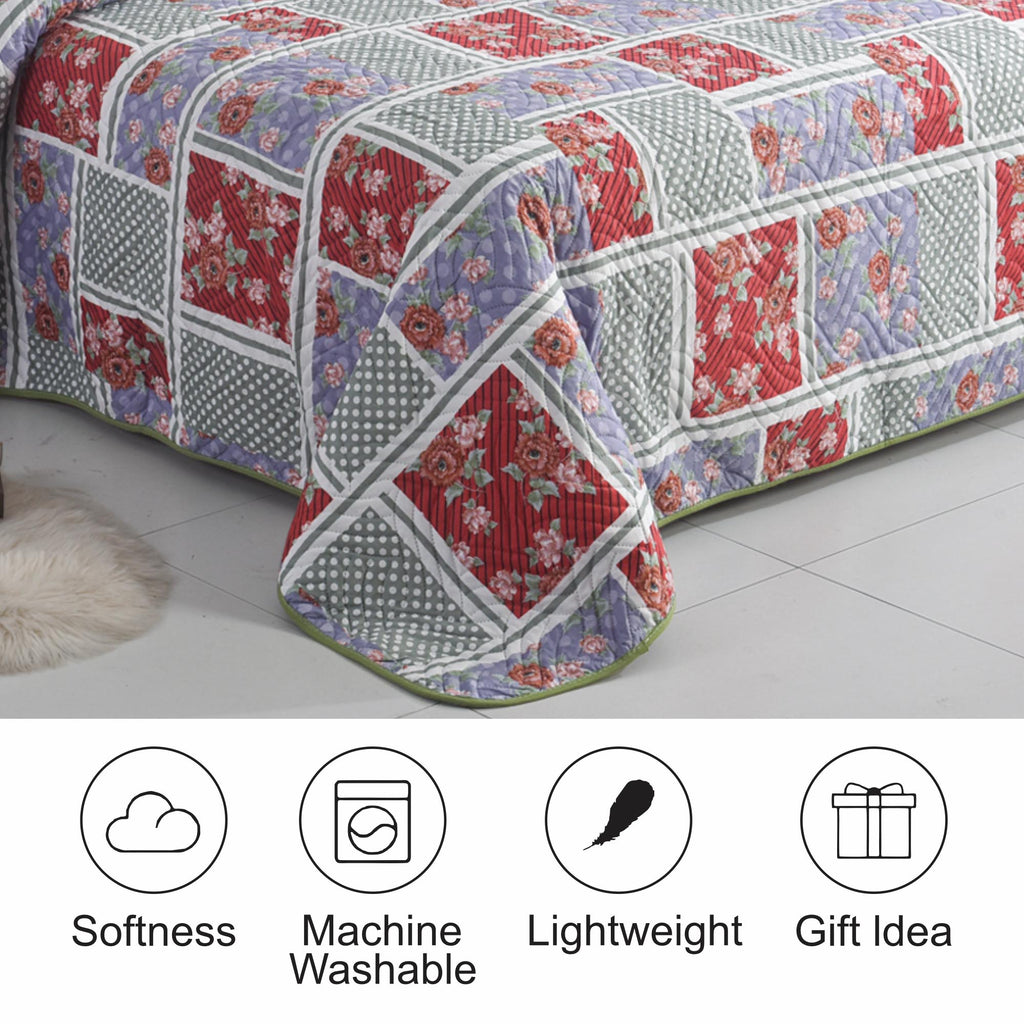 Luxury 3 Piece Bedding Set – Soft Microfibre Bedspread with Pillowcases | Lightweight & Cosy Bedspread-Milan
