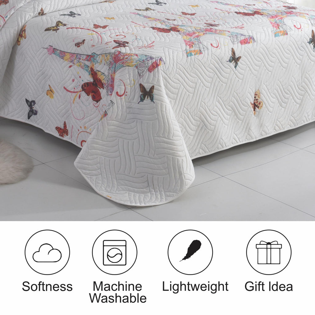 MillPrice Quilted 3-Piece Bedspread Set – Elegant Layered Comfort with Coordinated Pillowcases