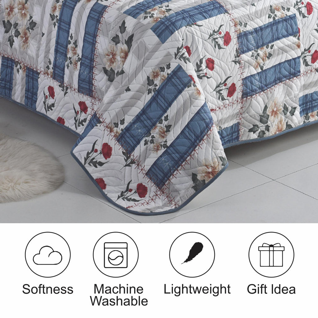 Luxury 3 Piece Bedding Set – Soft Microfibre Bedspread with Pillowcases | Lightweight & Cosy Bedspread-Milan