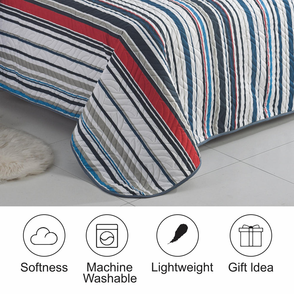 Luxury 3 Piece Bedding Set – Soft Microfibre Bedspread with Pillowcases | Lightweight & Cosy Bedspread-Milan