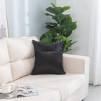 Crushed Velvet Panel Faux Satin Silk Cushion Covers - Soft, Durable, & Stylish - Pack of 2