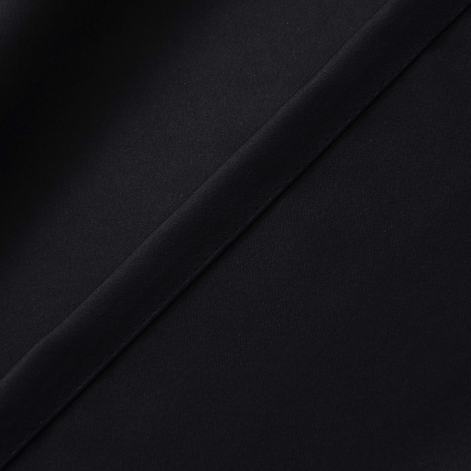 Insulated Thermal Blackout Curtains - Heavy Thick, Eyelet Ring Top Pair with Tie Backs