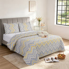 3 Piece Luxury Quilted Bedspread Set – Reversible Floral Patchwork Bedspread with Pillow Shams | Soft Microfibre Bed Throw for Double & King Size Beds