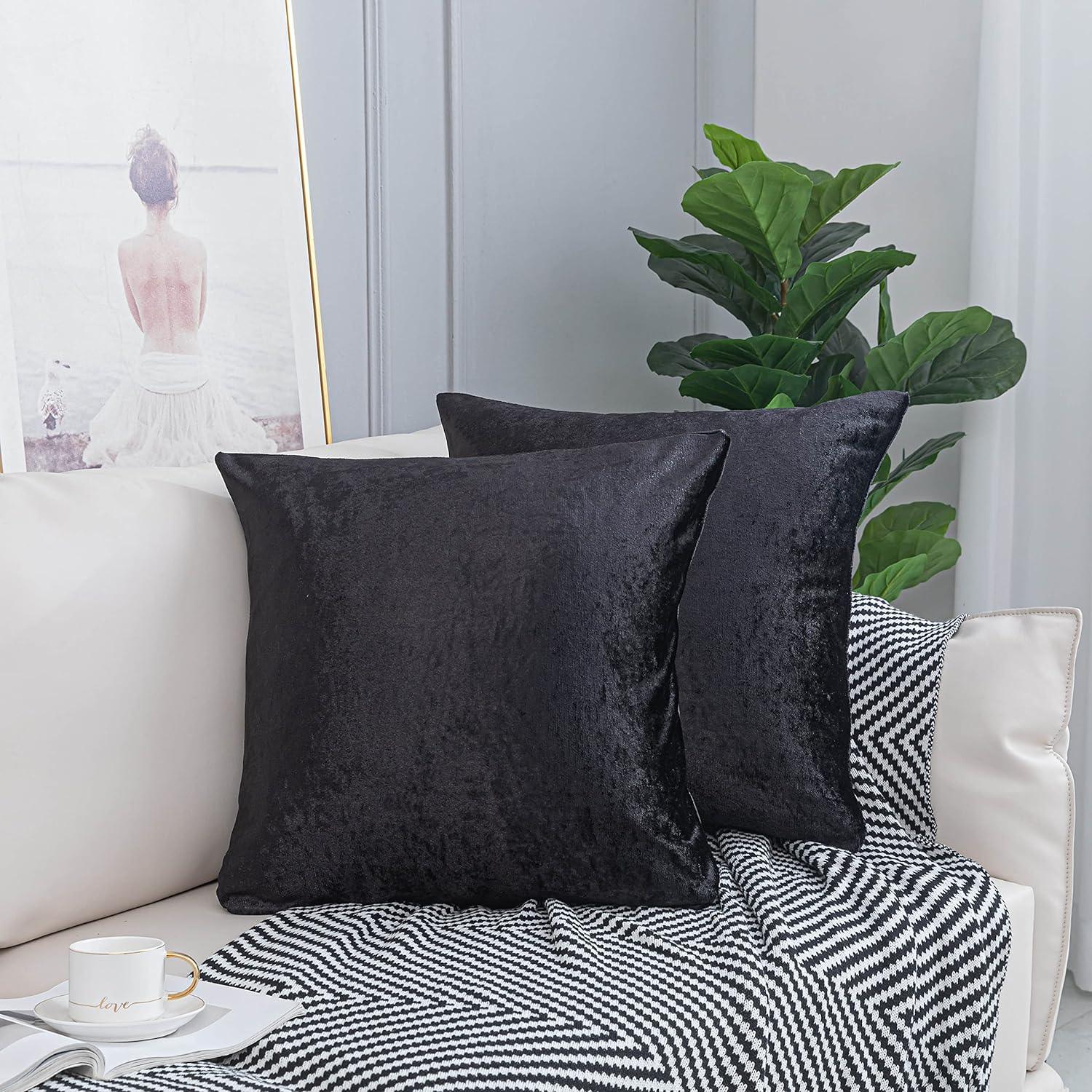 Luxurious Crushed Velvet Cushion Covers - Pack of 2 - Elegant Home D√©cor