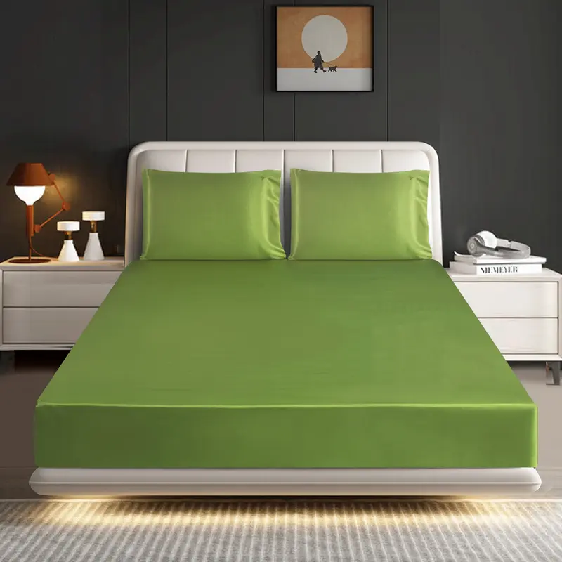 Mill Price Luxury Satin Fitted Sheet Set – 40cm Extra Deep Bed Sheet with Pillowcases | Single Double King