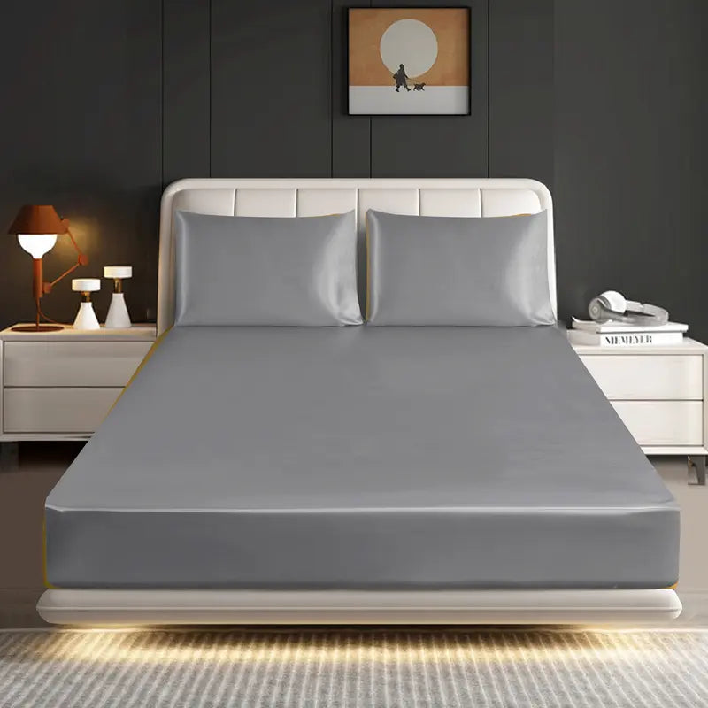 Mill Price Luxury Satin Fitted Sheet Set – 40cm Extra Deep Bed Sheet with Pillowcases | Single Double King