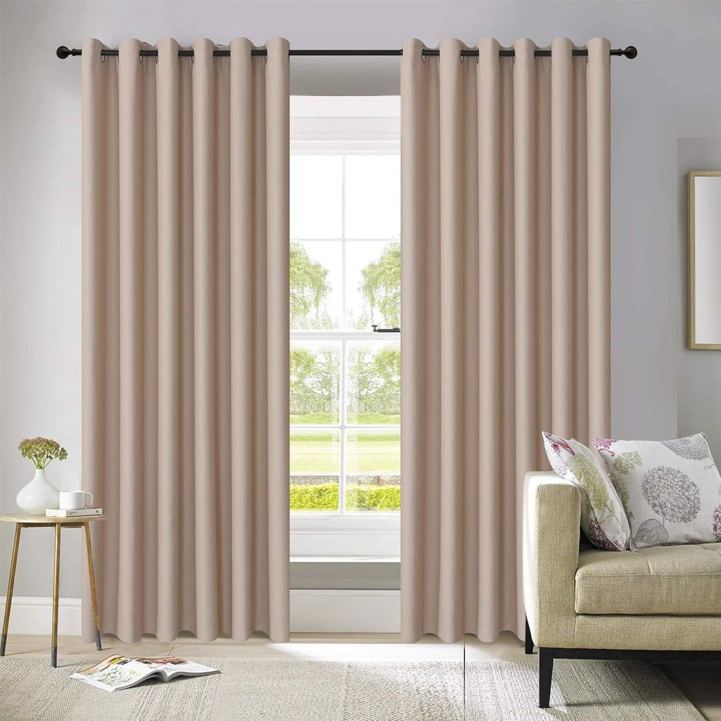 Blackout Curtains – Thermal Insulated Eyelet Panel Pair for Complete Light Blocking