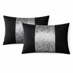 Crushed Velvet Panel Duvet Cover with Matching Pillowcases