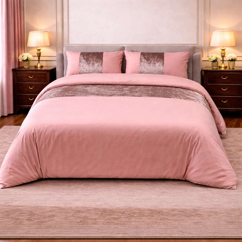 Premium Velvet Panel Duvet Cover Set – Soft Luxury Bedding Upgrade