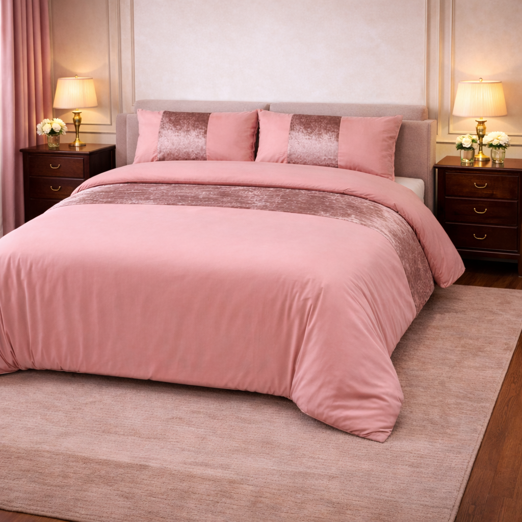 Premium Velvet Panel Duvet Cover Set – Soft Luxury Bedding Upgrade