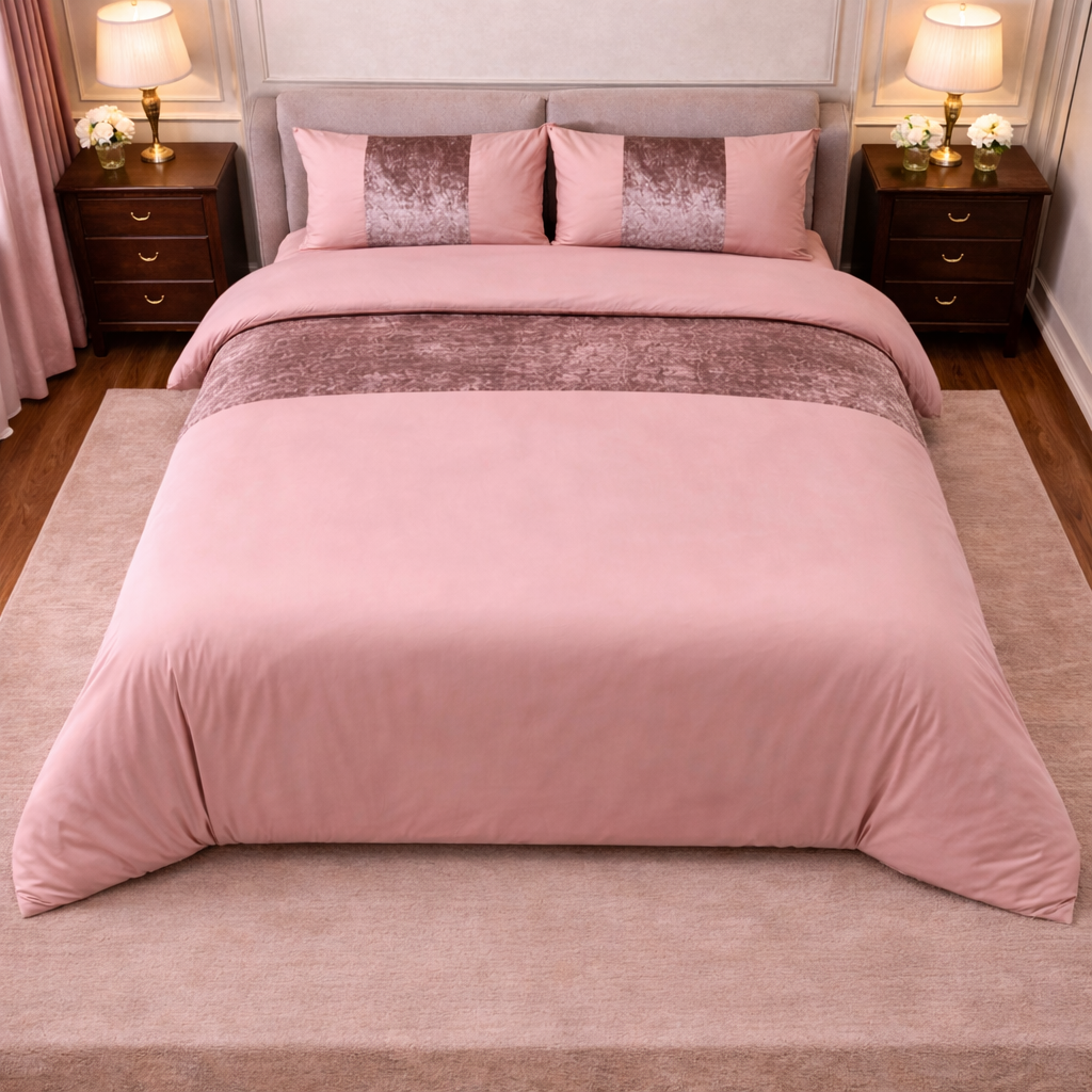 Premium Velvet Panel Duvet Cover Set – Soft Luxury Bedding Upgrade