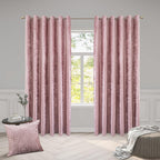 Crushed Velvet Curtains – Luxury Textured Eyelet Panel Pair