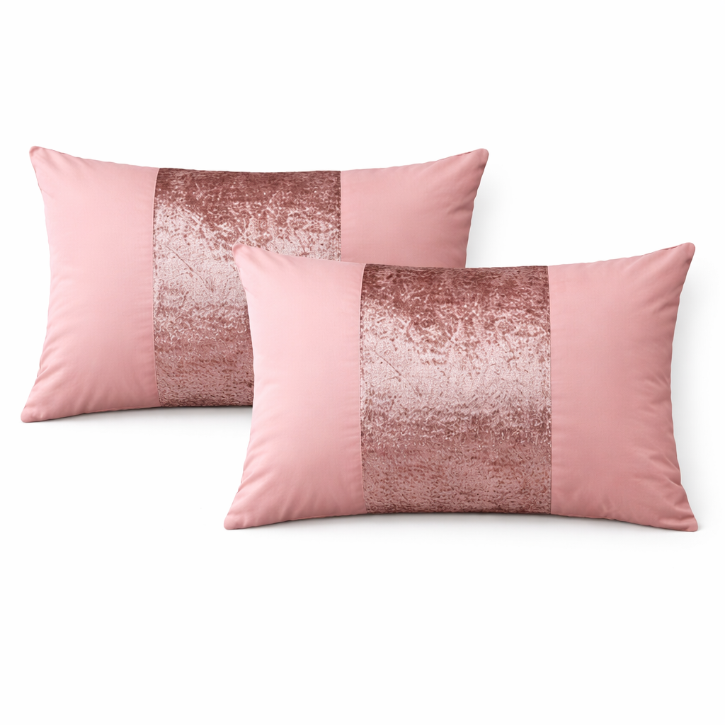 Crushed Velvet Panel Duvet Cover with Matching Pillowcases