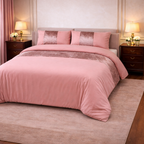 Crushed Velvet Panel Duvet Cover with Matching Pillowcases