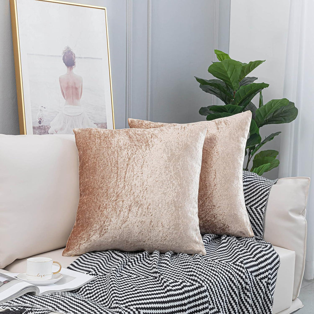 Luxurious Crushed Velvet Cushion Covers - Pack of 2 - Elegant Home D√©cor