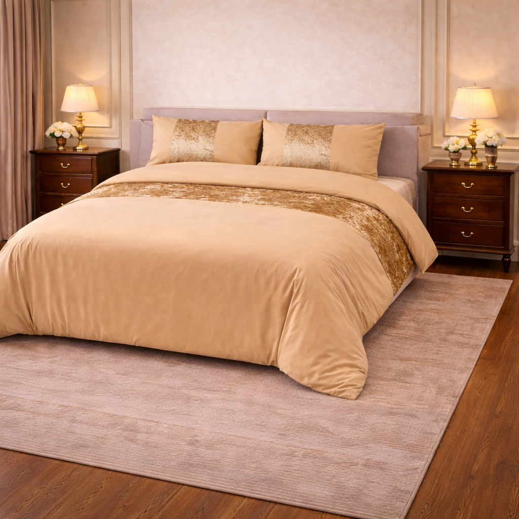 Premium Velvet Panel Duvet Cover Set – Soft Luxury Bedding Upgrade