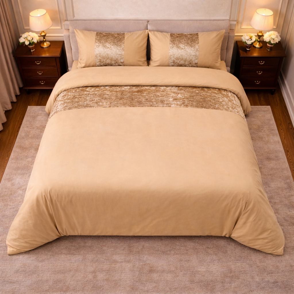 Premium Velvet Panel Duvet Cover Set – Soft Luxury Bedding Upgrade