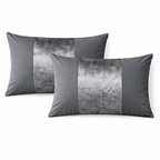Crushed Velvet Panel Duvet Cover with Matching Pillowcases