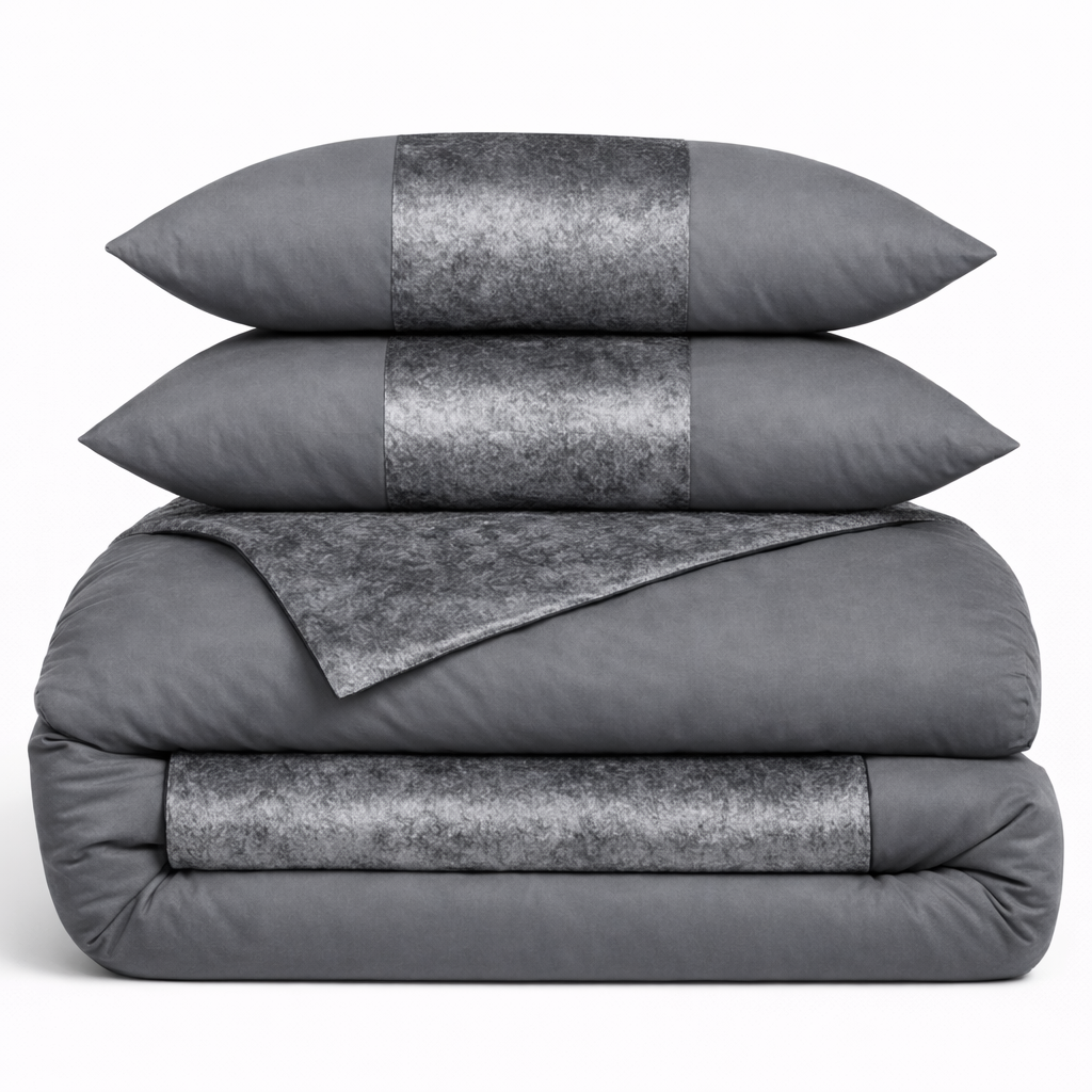 Premium Velvet Panel Duvet Cover Set – Soft Luxury Bedding Upgrade