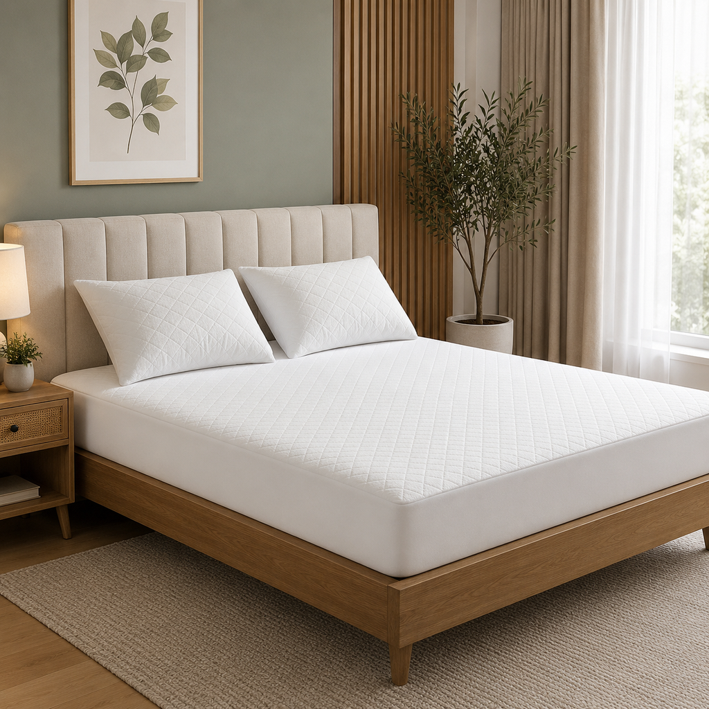 Bamboo Waterproof Mattress Protector Quilted Breathable Mattress Cover Single Double King Super King