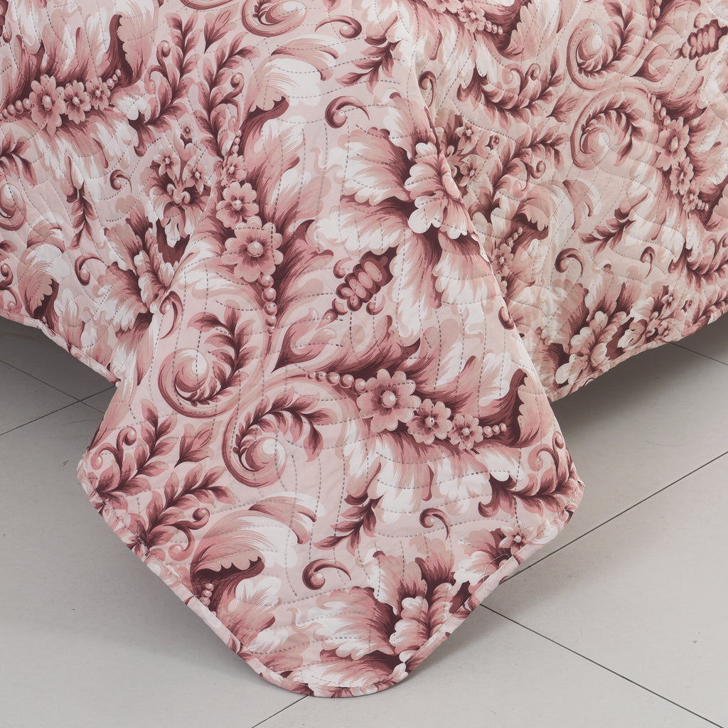 3 Piece Luxury Quilted Bedspread Set – Reversible Floral Patchwork Bedspread with Pillow Shams | Soft Microfibre Bed Throw for Double & King Size Beds