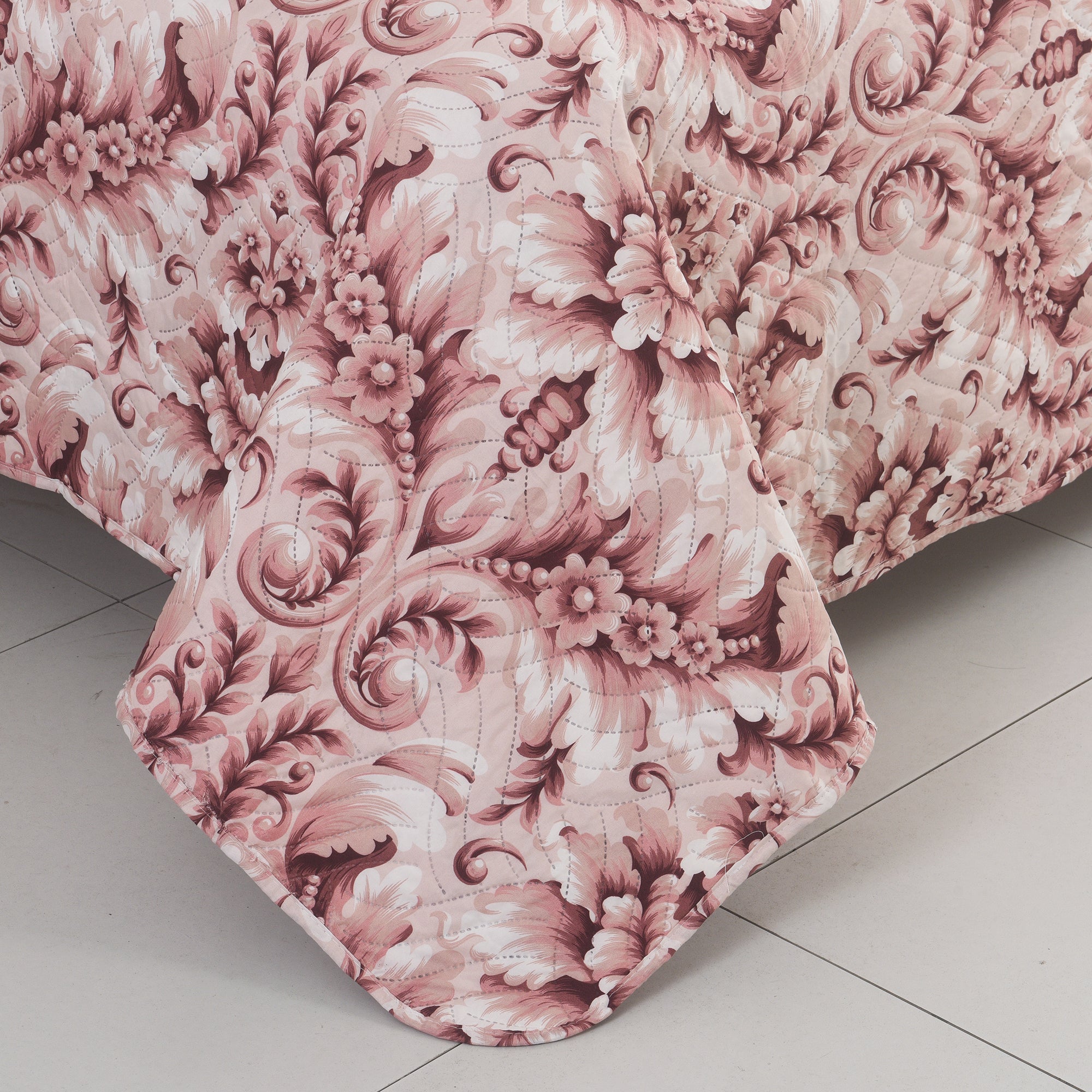 3 Piece Luxury Quilted Bedspread Set – Reversible Floral Patchwork Bedspread with Pillow Shams | Soft Microfibre Bed Throw for Double & King Size Beds