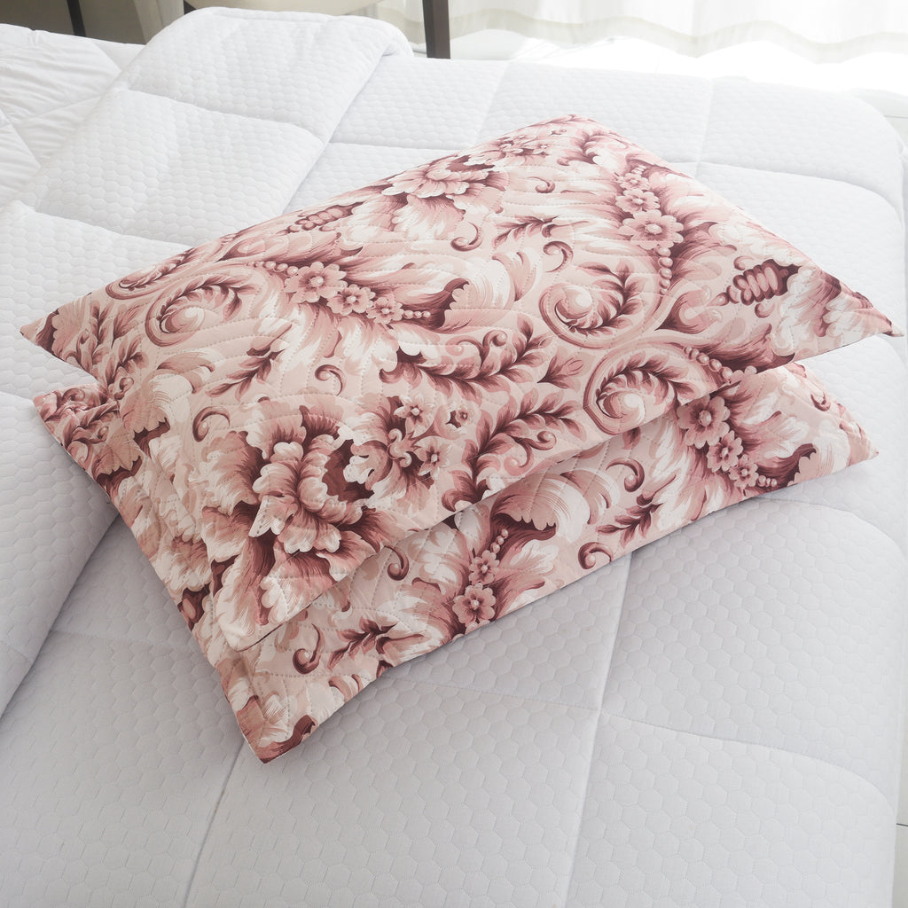 3 Piece Luxury Quilted Bedspread Set – Reversible Floral Patchwork Bedspread with Pillow Shams | Soft Microfibre Bed Throw for Double & King Size Beds