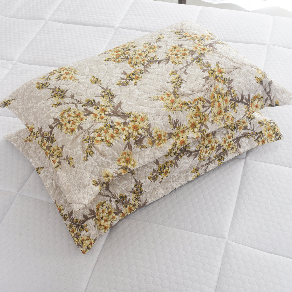 3 Piece Luxury Quilted Bedspread Set – Reversible Floral Patchwork Bedspread with Pillow Shams | Soft Microfibre Bed Throw for Double & King Size Beds