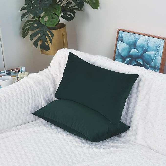 Luxury Velvet Cushion Cover | Soft Decorative Lumbar Pillow Cover for Sofa, Bed & Living Room | 30 x 51 cm