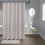 Waterproof Shower Curtain - Machine Washable, Stitched Steel Eyelets, Includes 12 Hooks
