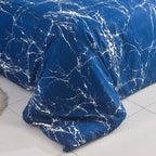 MillPrice Obsidian Marble Luxe Microfiber 4-Piece Bedding Set – Duvet Cover, Fitted Sheet & 2 Pillowcases