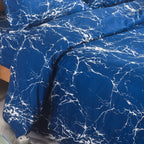 MillPrice Obsidian Marble Luxe Microfiber 4-Piece Bedding Set – Duvet Cover, Fitted Sheet & 2 Pillowcases