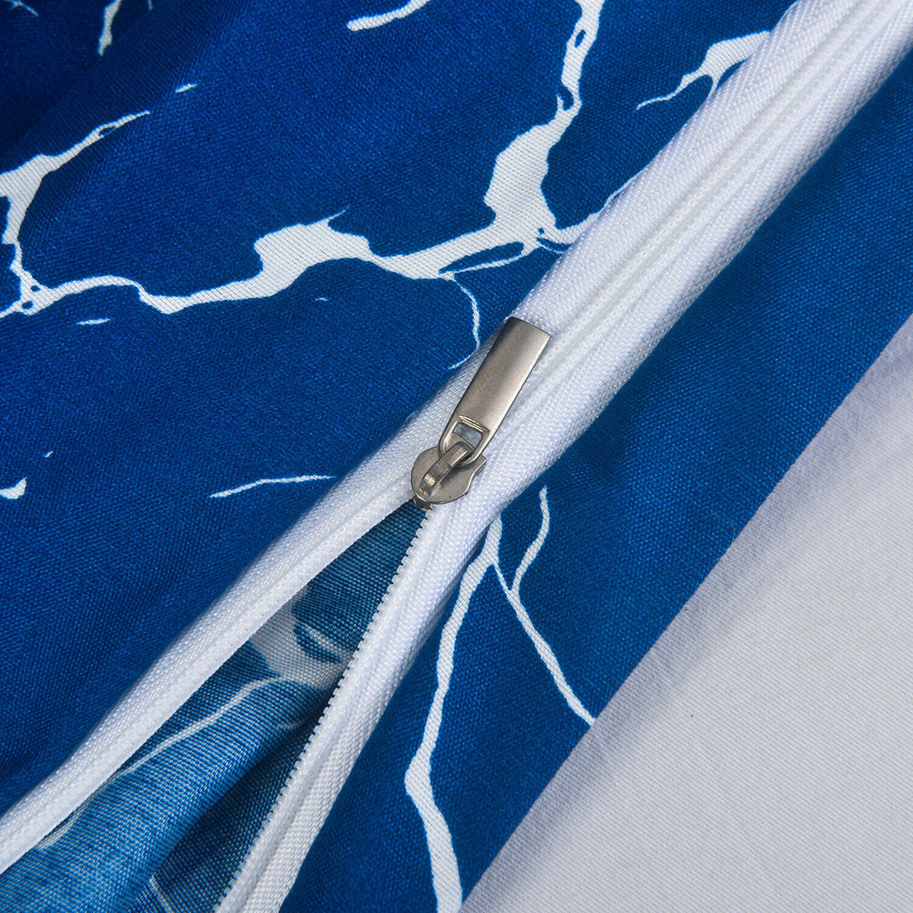 MillPrice Obsidian Marble Luxe Microfiber 4-Piece Bedding Set – Duvet Cover, Fitted Sheet & 2 Pillowcases