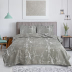 MillPrice Obsidian Marble Luxe Microfiber 4-Piece Bedding Set – Duvet Cover, Fitted Sheet & 2 Pillowcases