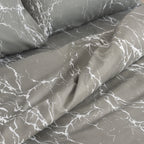MillPrice Obsidian Marble Luxe Microfiber 4-Piece Bedding Set – Duvet Cover, Fitted Sheet & 2 Pillowcases