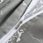 MillPrice Obsidian Marble Luxe Microfiber 4-Piece Bedding Set – Duvet Cover, Fitted Sheet & 2 Pillowcases