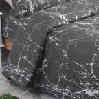 MillPrice Obsidian Marble Luxe Microfiber 4-Piece Bedding Set – Duvet Cover, Fitted Sheet & 2 Pillowcases