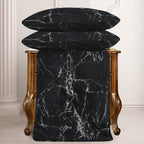 MillPrice Obsidian Marble Luxe Microfiber 4-Piece Bedding Set – Duvet Cover, Fitted Sheet & 2 Pillowcases