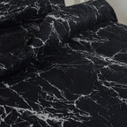 MillPrice Obsidian Marble Luxe Microfiber 4-Piece Bedding Set – Duvet Cover, Fitted Sheet & 2 Pillowcases