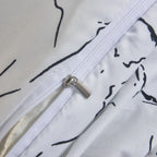 MillPrice Obsidian Marble Luxe Microfiber 4-Piece Bedding Set – Duvet Cover, Fitted Sheet & 2 Pillowcases