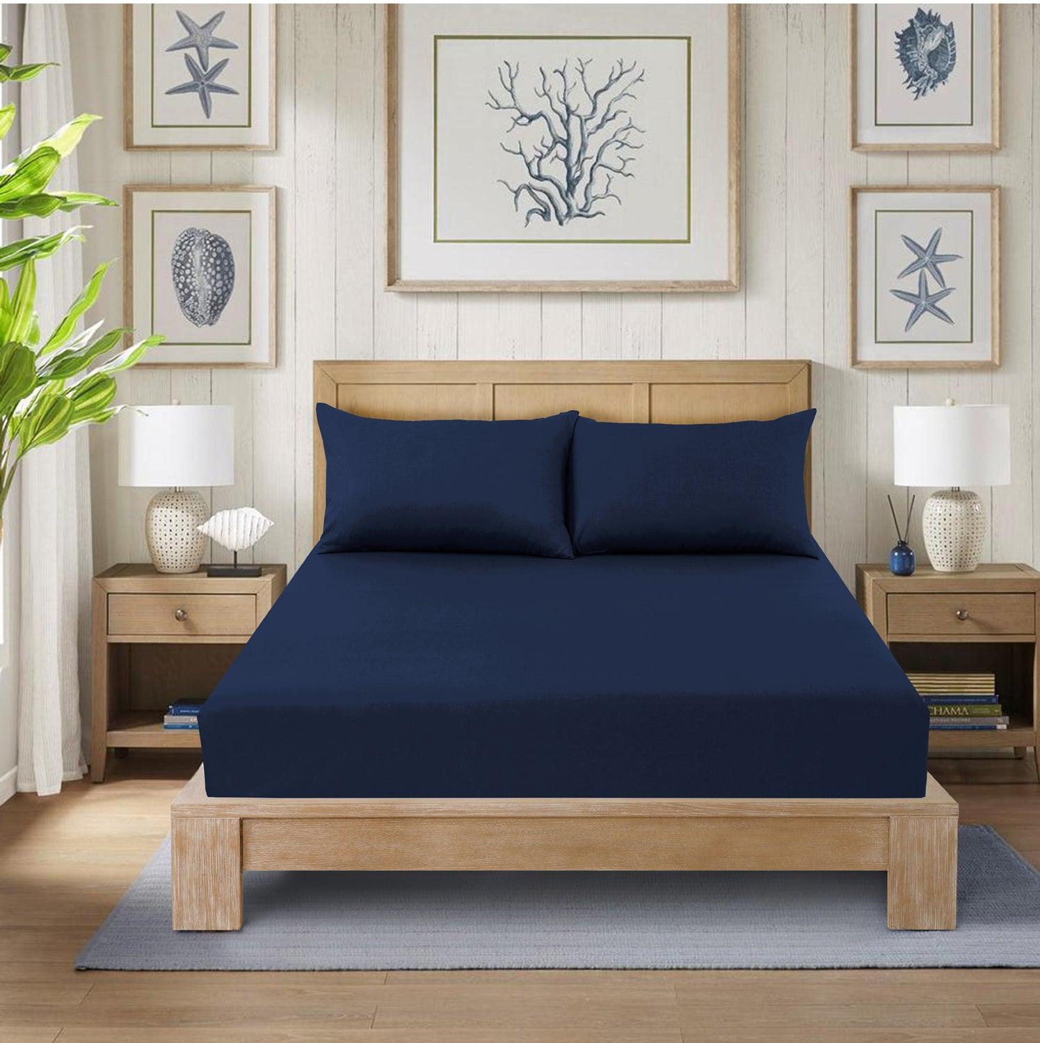 Extra Deep 25 cm Luxury Fitted Sheets - Plain Dyed, Shrinkage and Fade Resistant Bottom Sheet