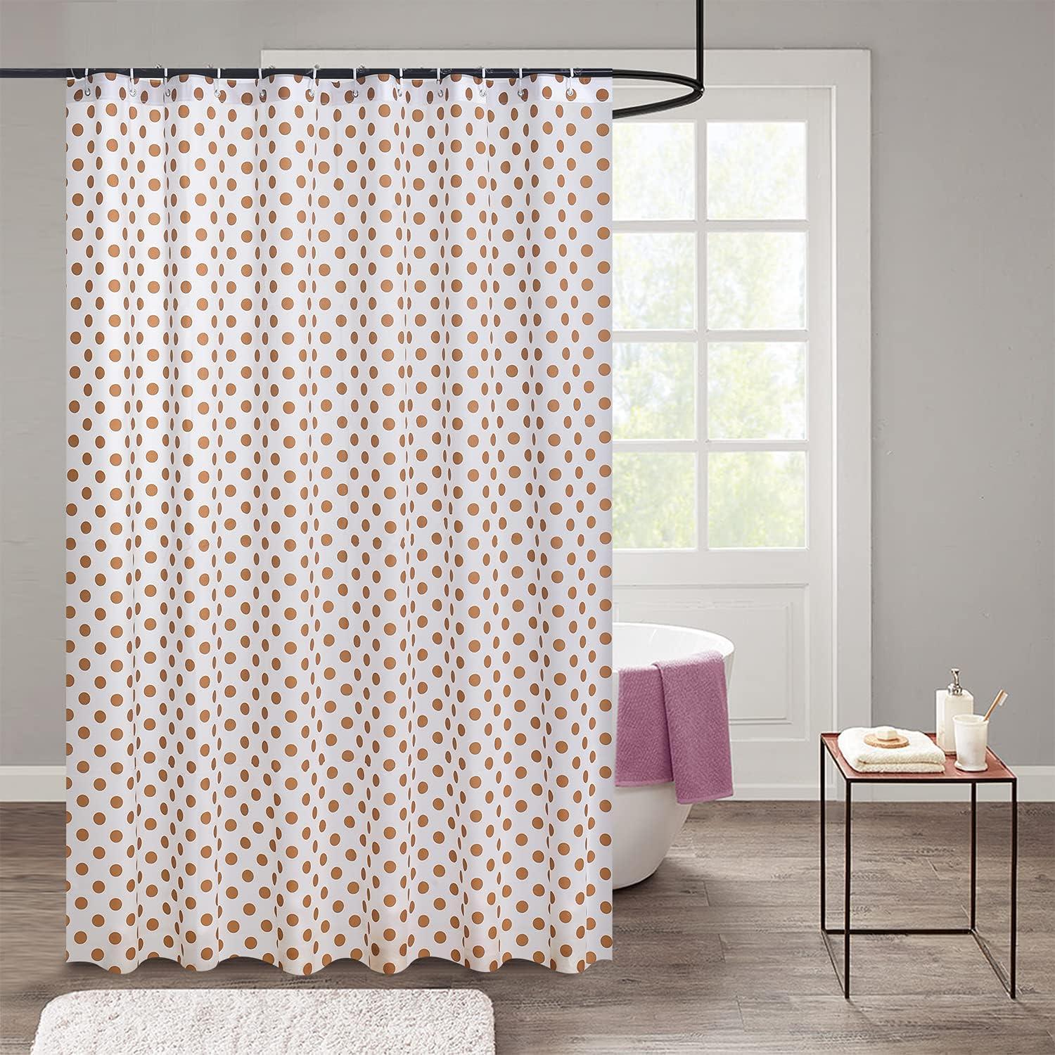 Waterproof Shower Curtain - Machine Washable, Stitched Steel Eyelets, Includes 12 Hooks