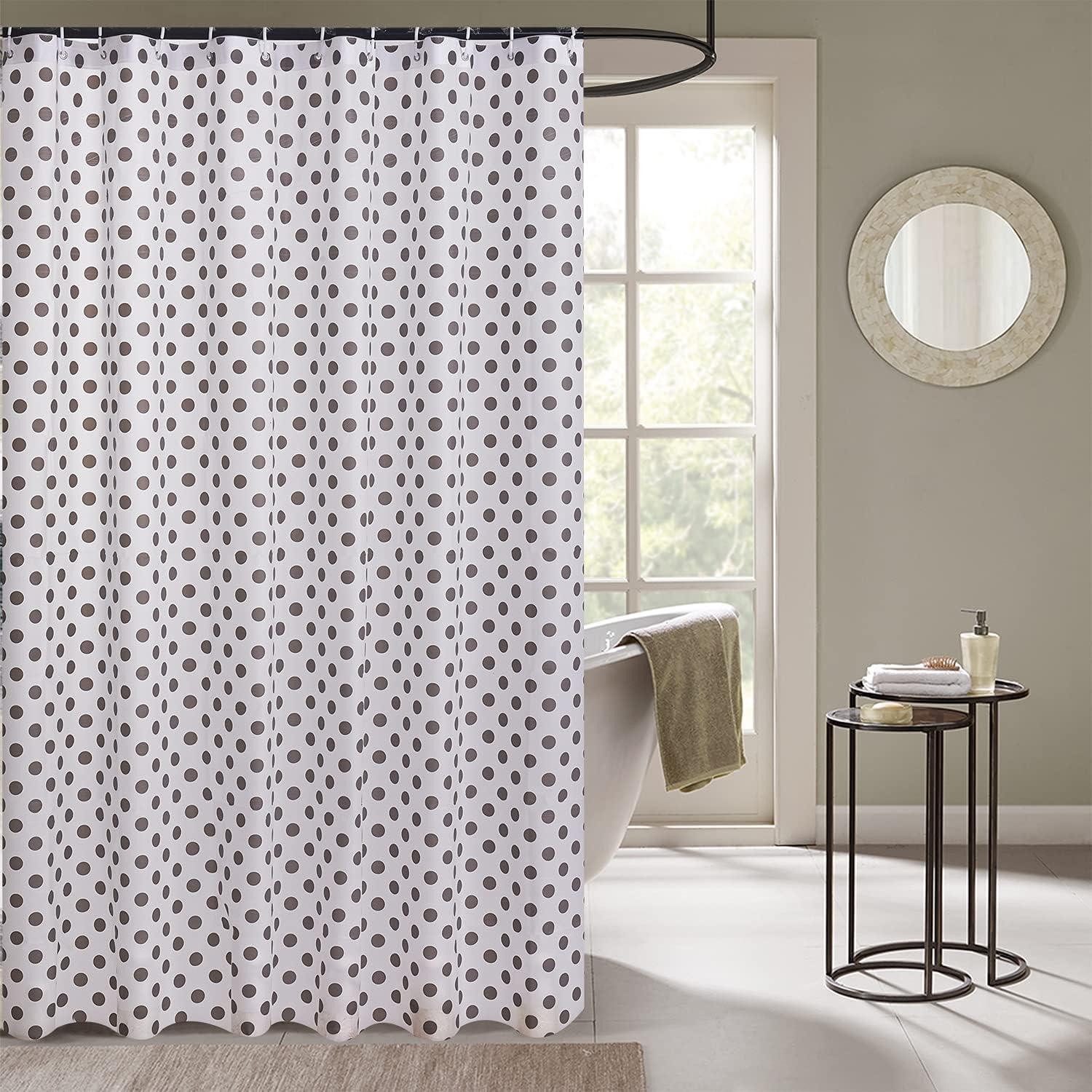 Waterproof Shower Curtain - Machine Washable, Stitched Steel Eyelets, Includes 12 Hooks