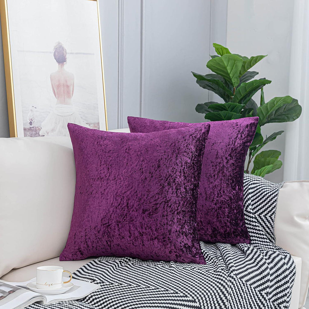 Luxurious Crushed Velvet Cushion Covers - Pack of 2 - Elegant Home D√©cor