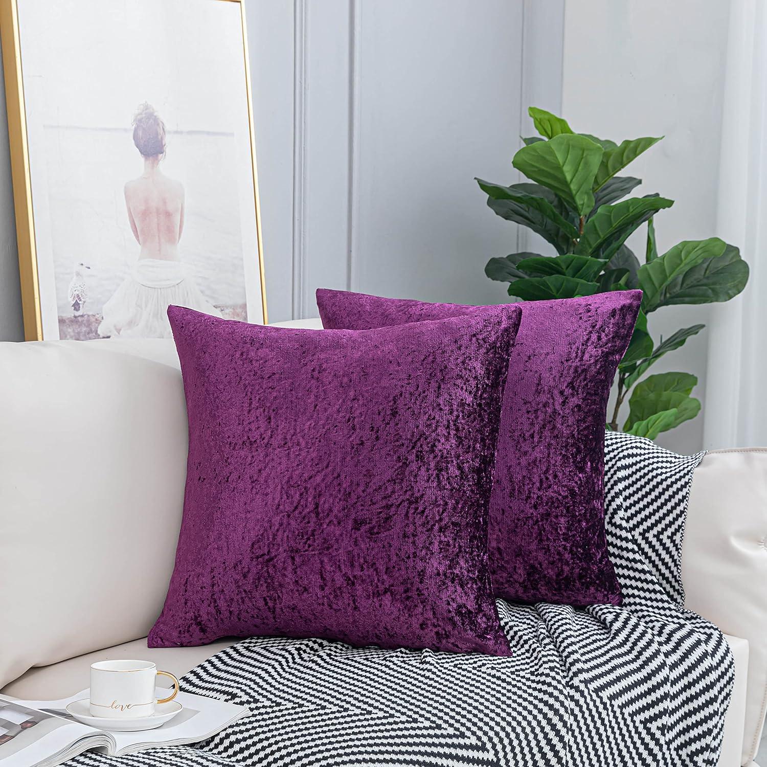 Luxurious Crushed Velvet Cushion Covers - Pack of 2 - Elegant Home D√©cor