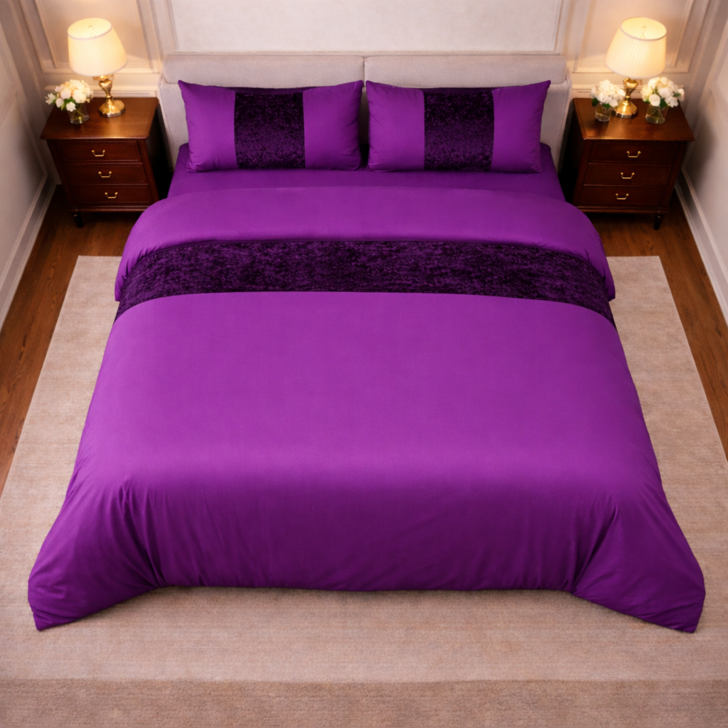 Premium Velvet Panel Duvet Cover Set – Soft Luxury Bedding Upgrade
