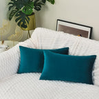 Luxury Velvet Cushion Cover | Soft Decorative Lumbar Pillow Cover for Sofa, Bed & Living Room | 30 x 51 cm