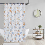 Waterproof Shower Curtain - Machine Washable, Stitched Steel Eyelets, Includes 12 Hooks