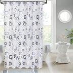 Waterproof Shower Curtain - Machine Washable, Stitched Steel Eyelets, Includes 12 Hooks