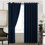Blackout Curtains Pair, Thermal Insulated Eyelet Curtains for Bedroom & Living Room